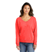 Port & Company® Women's Beach Wash® Garment-Dyed V-Neck Sweatshirt